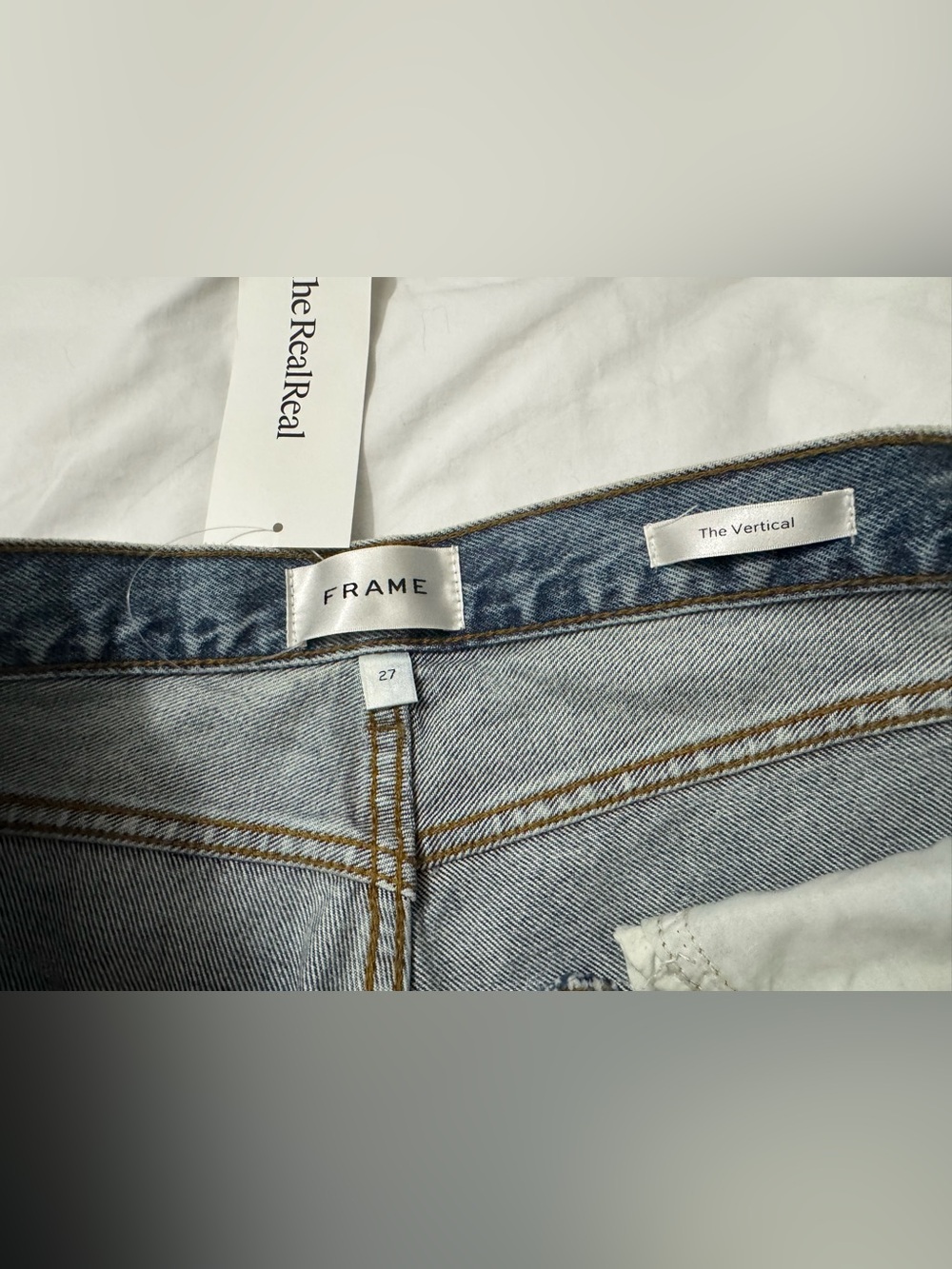 NWT FRAME The Vertical Women's Blue High-rise Straight-leg Jeans Size 27 - Picture 6 of 10